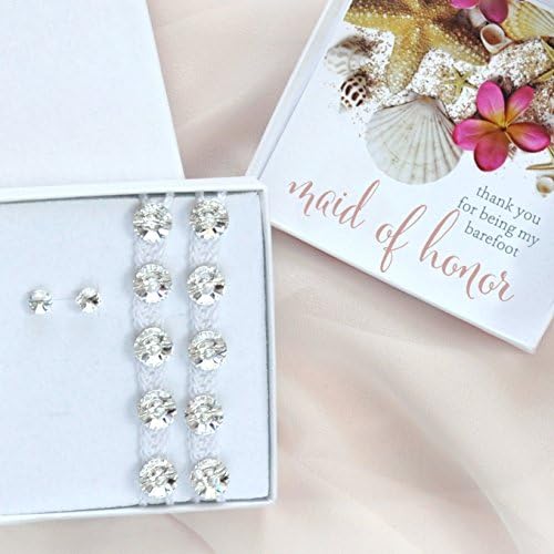 Maid of honor gift box, stud and barefoot sandals