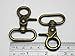 Generic Metal Bronze Lobster Clasps 1.2 Inches Inside Diameter Oval Swivel Trigger Clips Hooks Eye for Purse Bag Straps Pack of 6