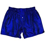 Pinstripe Blue Silk Boxers by Royal Silk - Sizes S, M, L, XL, XXL - 100% Madras Silk