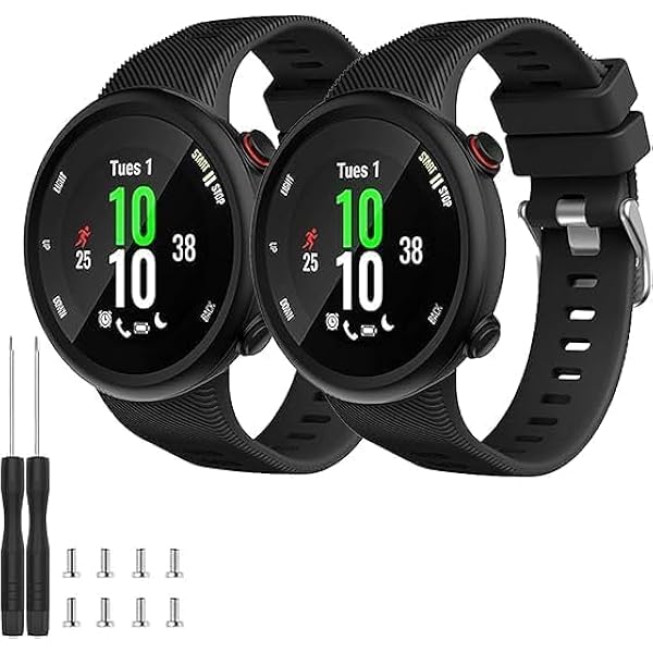 Cinturino Silicone Per Garmin Forerunner 45/45S/Swim 2 - Fibbia Acciaio Inox, Impermeabile, Comfortevole - Foto 2