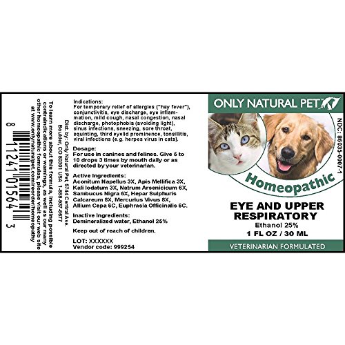 Only Natural Pet Eye & Upper Respiratory Treatment Homeopathic