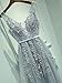 Babyonline Women's Double V-Neck Tulle Appliques Long Evening Cocktail Gowns