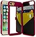 Bastex iPhone 7 Case, Hot Pink Hidden Back Mirror Wallet Case with Stand Feature and Card Holder for Apple iPhone 7