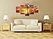 VIIVEI Christian Sunset Crosses Cross Wall Art Christ Poster Canvas Prints Art Home Decor for Living Room Modern Pictures 5 Panel Large HD Printed Painting Artwork Framed Ready to Hang (70