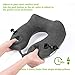 Jerrybox Travel Neck Pillow Fastest Inflatable Pillow with 2 Airbags, Soft Neck Support Pillow for Airplanes with Packsack (Grey, Bone)