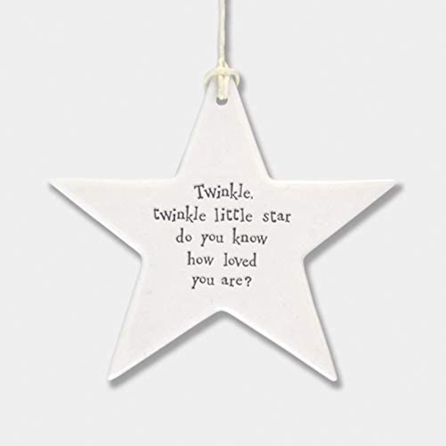 East of India Porcelain Hanging Star Home Wall Decor Twinkle Twinkle Little Star, Do You Know How Loved You Are?