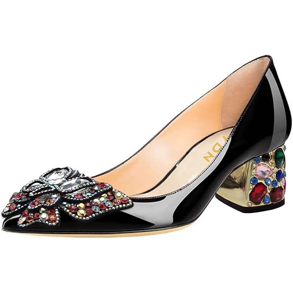 YDN Women Dressy Rhinestone Bows Mules Round Open Toe Sandals Sl