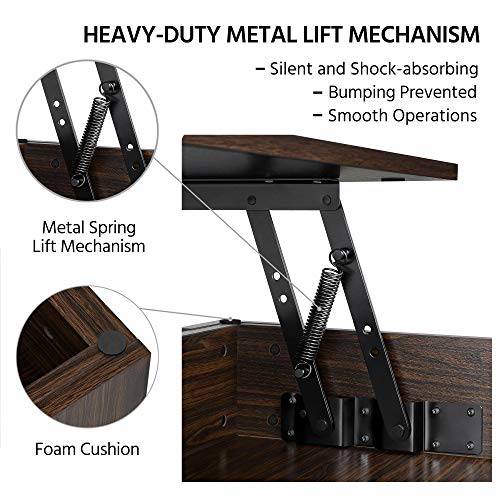 Yaheetech Coffee Table, Lift Top Coffee Table with Hidden Compartment