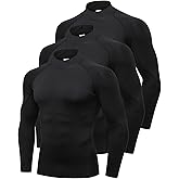 Men's Athletic Compression Shirts Long Sleeve Workout T-Shirt Mock Turtleneck Base Layer Undershirt Tops