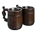 Handmade Beer Mug Natural Wood Stainless Steel Cup Gift Eco-Friendly 0.6L 20oz Classic Brown