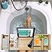 Wood Worx Bath Essentials - Premium Bamboo Bathtub Tray Caddy & Soap Holder - Nonslip Wooden Tray with Expandable Sides, Book Tablet Holder, 2 Removable Trays, Wine Glass, Smartphone & Candle Slots