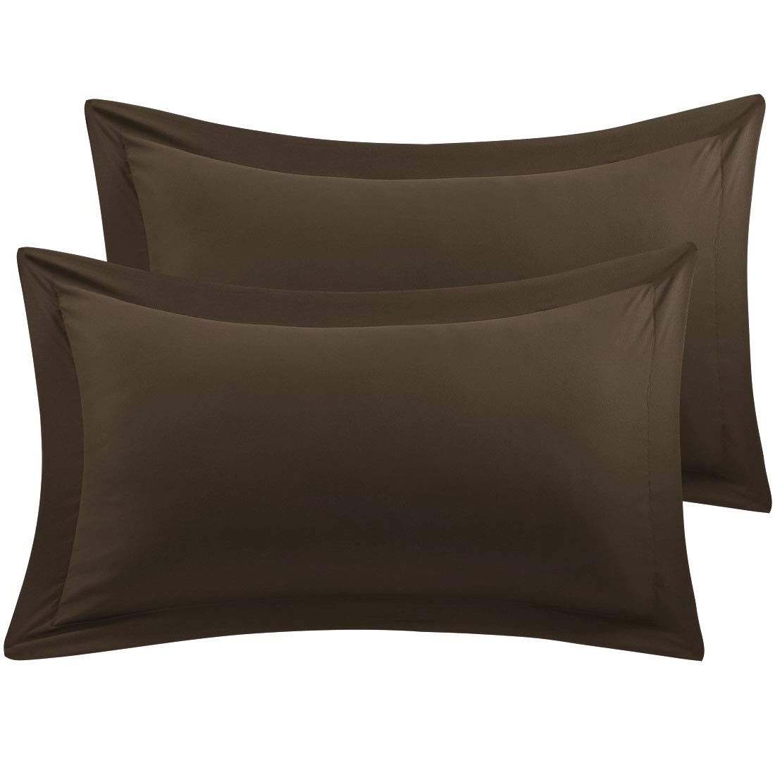 PiccoCasa Pillow Shams Double Brushed Microfiber, 2 Packs Pillowcases with Envelope Closure,Soft and Comfortable Pillowcases Brown 50 x 75cm