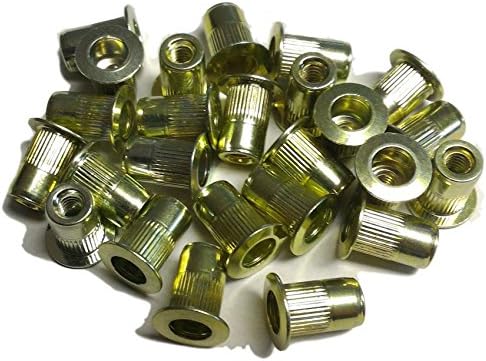 25pcs 8-32 flat head ribbed body steel rivet nuts LFS-08080R