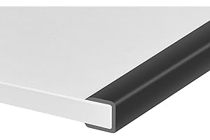 PROTALWELL Rubber Edge Trim, Self-Adhesive U Channel Edge Protector for Plywood, Cabinet, 1/2" Wood Edge Banding, Flexible Furniture Repair, EPDM Material, Fit 1/2"(12mm), Length 10Ft, Black
