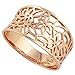 CloseoutWarehouse Rose Gold-Tone Plated Sterling Silver Victorian Style Leaf Filigree Vintage Ring Size 8