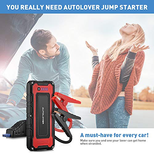 AUTOLOVER Car Jump Starter 1500A 20000mAh Portable Car Battery Jump Starter 12V Auto Battery Booster With Dual USB Outputs and LED Flashlight For Cars, Vans, Trucks, ATV - Thumbnail 7