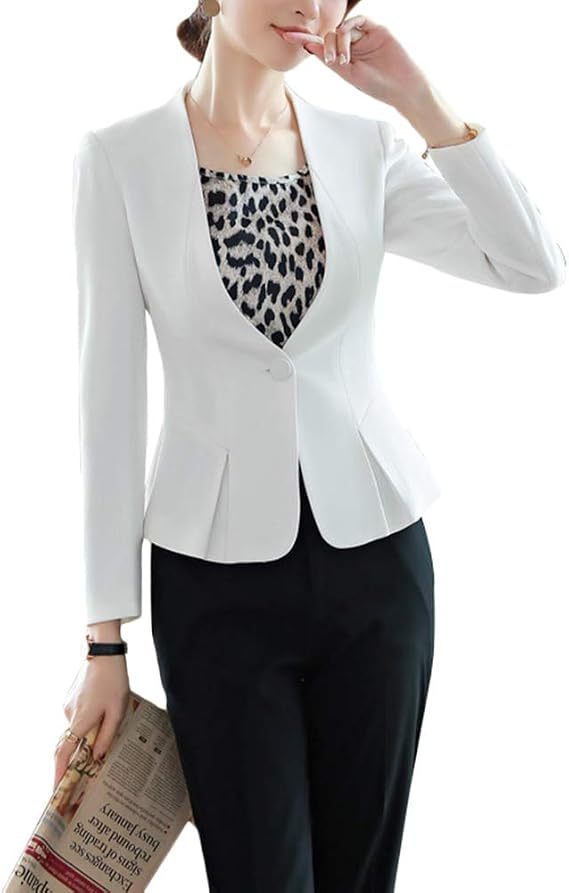 Damen Business Anzug 2-teilig Kariert – Taillierter Blazer & Hose Fürs Büro