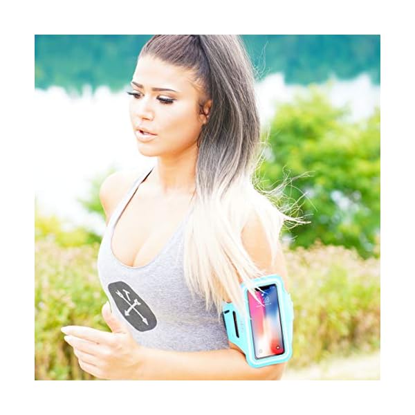 TRIBE Water Resistant Cell Phone Armband Case Running Holder for iPhone Pro Max Plus Mini SE (13/12/11/X/XS/XR/8/7/6/5… - Imagen 6