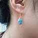 Natural Stone Wire Wrap Dangle Drop Earrings Gold Plated 925 Sterling Silver Hook/Amazonite