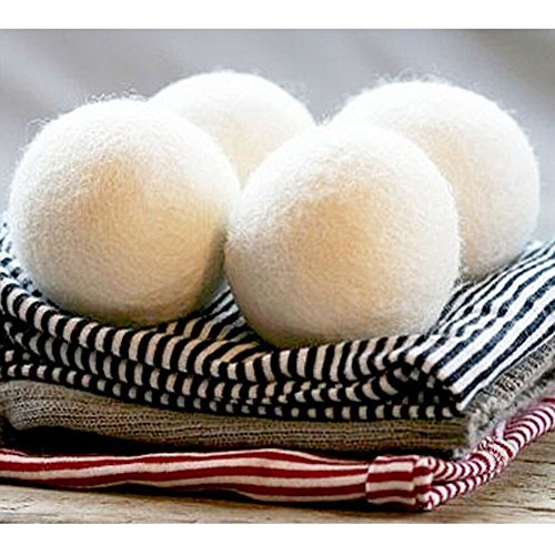 Wool Dryer Balls, 6-Pack Handmade Laundry Balla, 100% Organic New Zealand Wool, Perfect for Reducing Wrinkles & Drying Time