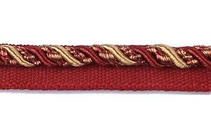 BEL AVENIR 0.43 inch 13 Yards Twisted Lip Cord Trim Basic Sewing Luxury Multicolor Handmade Crafts DIY Crafts Decoration Edge Piping Embellishments (Red)