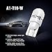 SIRIUSLED Super Bright 1W 360 Degree Projector LED Bulbs for Interior Car Lights Gauge Instrument Panel License Plate Dome Map Side Marker Courtesy T10 168 194 2825 W5W 6000K Xenon White