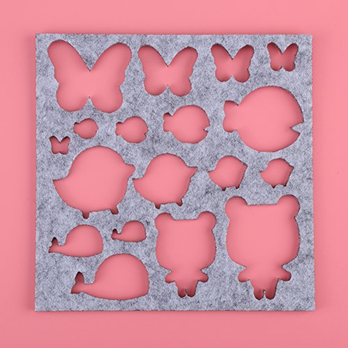 7Pcs/Set DIY Needle Felting Applique Mold Felt Template Beginner Craft Tool,Lovely Patterns-Tree, Cloud, Bone, Butterfly, Flower, Squirrel