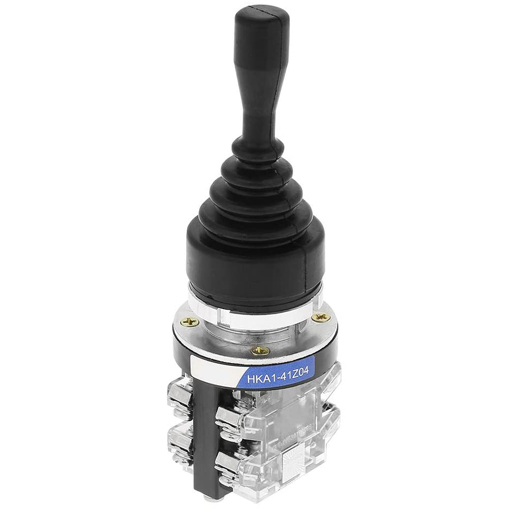 4 Position Joystick Switch, 4NO(Normal Open) Spring Return Momentary Joy Stick Controller Replacement, For Industrial Control AC DC Circuits,Starter,Contactor,Relay HKAI-41Z04