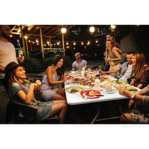 Plastic Development Group 806 Outdoor/Indoor 6 Foot Fold In Half Folding Banquet, Dining, Card Table, White - Thumbnail 3