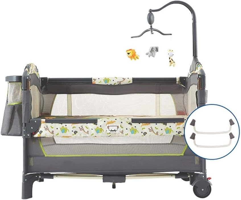 Tyui Portable Crib, Travel Cot With Breathable Mesh Mattress Multifunctional Portable Folding With Mosquito Net (Color : A)
