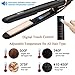 Deogra Professional Hair Straightener and Curler 2 in 1 – Titanium Flat Iron Salon Heat for all Hair Types – Dual Voltage Travel Straightening Iron Temperature Adjustable – Floating Plate 15s Heat Upthumb 2