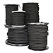 SGT KNOTS Diamond Grip Black Bungee Cord - 100% Stretch Elastic Cord and Absorbent Bungee Shock Cord for Camping, Kayak Deck, Crafting (1/4