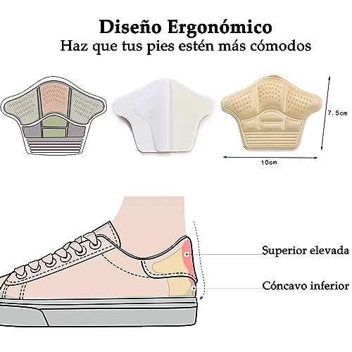 YEELEWO 12PCS Plantillas Para Zapatos, Almohadillas de Talón para Zapatos Sueltos, Plantillas para Zapatos Tacones Protector, Talonera autoadhesiva, Adecuado para calzado deportivo de hombre y mujer, zapatos de cuero, tacones altos, etc.