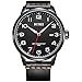 BUREI Men's Unique Quartz Wrist Watches with Stainless Steel Luminous Dial with Black Leather Band