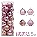 Small Size 28ct shatterproof Christmas Ball Ornaments in 4 Classic finishes for Christmas Tree Decoration (Pink, 1.57“ Mini Size)