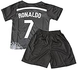 2014/2015 REAL MADRID BLACK DRAGON CRISTIANO RONALDO 7 FOOTBALL SOCCER KIDS JERSEY & SHORT