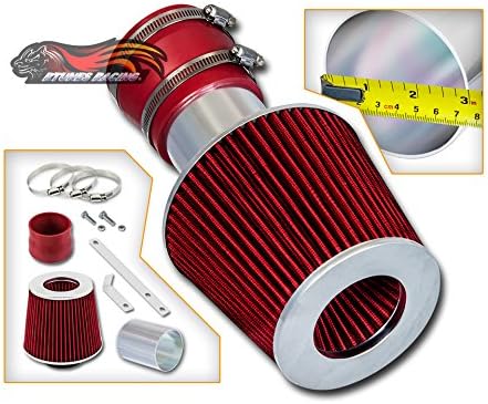 Rtunes Racing Ram Air Intake Black / Red / Blue Filter Kit For 04-07 Pontiac Grand Prix 3.8L V6 (Super Charged or Non Super Charged) (Red)