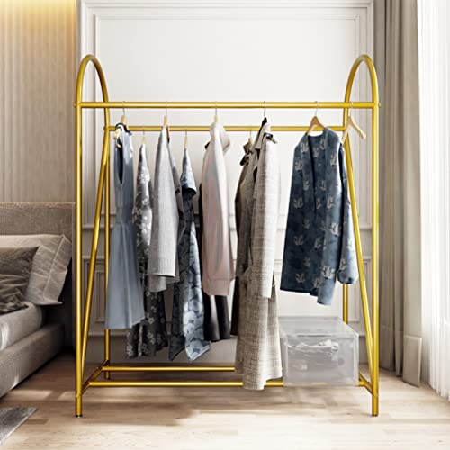 HOMEKAYT Gold Clothing Rack Retail Display Heavy Duty Clothes Garment
