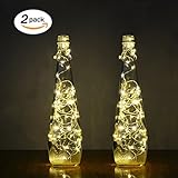 Firecore 2 Pack LED Copper Wire Lights ,16.4ft 50 Leds ,Waterproof Design for Outdoor Indoor, AA Battery Operated (Warm White)