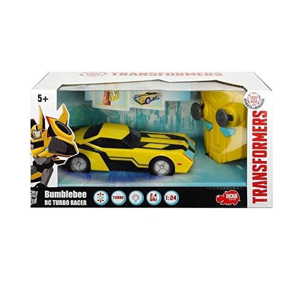 Dickie Toys 203114000 - RC Turbo Racer Bumblebee, funkferngesteuertes Transformers Fahrzeug, 18 cm – Bild 5