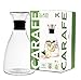 Eekay Wares Drip-Free Hot & Cold, Borosilicate 50 OZ Glass Carafe with Stainless Steel Flip Top Lid Great for decanting , serving wine, Beverage Pitcher