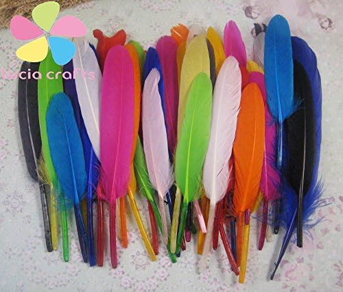 48pcs/lot 10-16cm Random mixed colors feathers Jewelry Accessories (Mixed color 3)