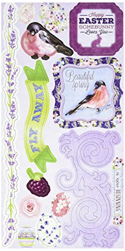 Bo Bunny 19515383 Secret Garden Self-Adhesive Chipboard, Multicolor