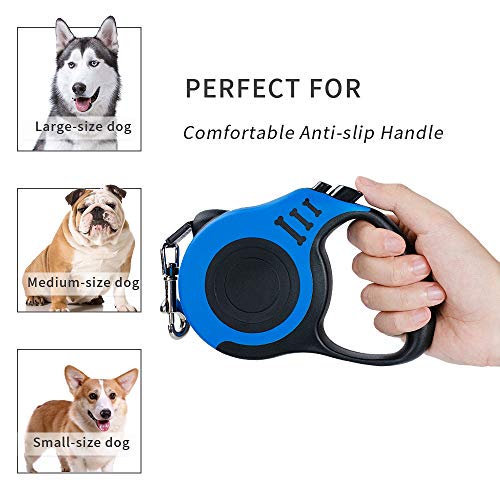 Zrova Retractable Dog Leash – 16.5FT Dog Walking Leash for Dogs, Portable Design with One Button Brake Lock, Comfortable Hand Grip, Dog Waste Dispenser-Strong Nylon Tape, Ribbon Pet Leash