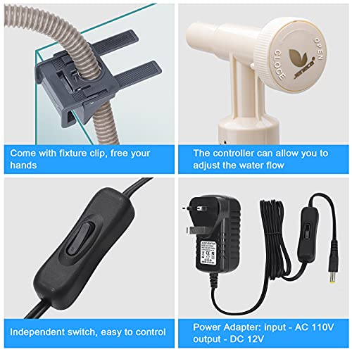 bedee Aquarium Gravel Cleaner, Fish Tank Vacuum Cleaner, 4 in 1 Automatic Aquarium Siphon Filter Kit with Adjustable Water Flow Controller for Water Changing and Sand Washing, DC 12V, 18W