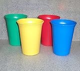 Original Classic Tupperware 7 Ounce Bell Tumblers in Primary Colors