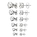 Stainless Steel Round Clear Cubic Zirconia CZ Stud Earring 6 Pair Set 3-8mm … (Silver)