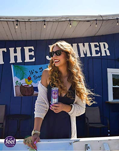 FEEL Sparkling Blackberry Pomegranate Natural Energy Drink, Zero Sugar Healthy Energy Drink, L-Theanine, Green Coffee… - Image 6