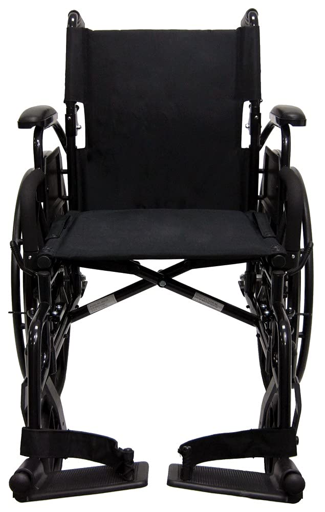 Karman Healthcare 802-DY 30 lbs Ultra Lightweight Wheelchair with Removable Footrest in Black, 18