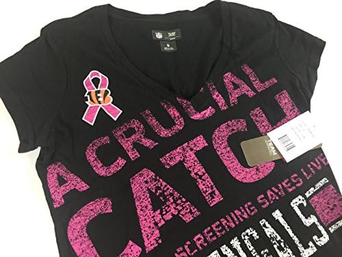 Cincinnati Shirt Womens Small V-Neck Crucial Catch Cancer Football Cincy